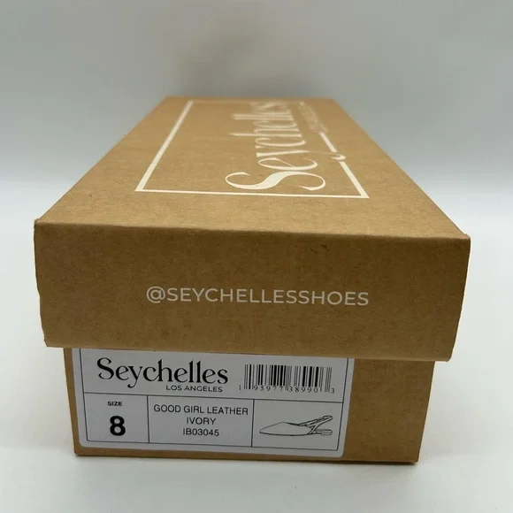Seychelles Good Girl Ivory Leather Slingback Flats Pointed Toe Size 10 NWB - Picture 12 of 13